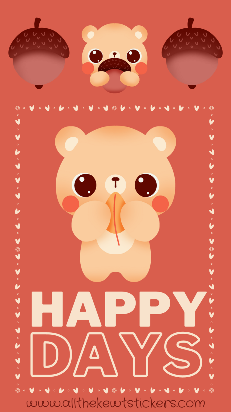 Fall Kawaii Phone Wallpapers Happy Days Bear